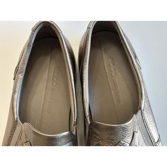 Ecco Soft 7 Woven Sneaker Women's 9 Rose Gold Stretch Slip On Comfort Loafers - Picture 7 of 14